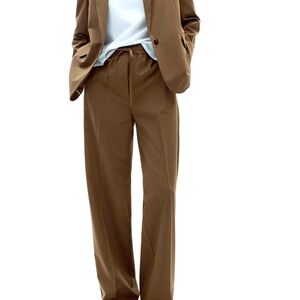 Mango Checked Drawstring Straight Leg Pants